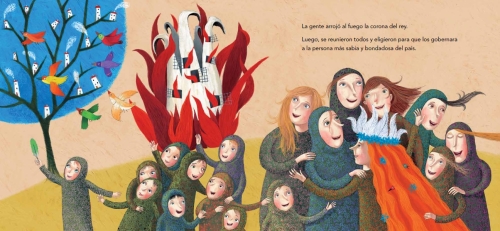 De 'A partes iguales'. Texto de Darabuc, a partir de un cuento tradicional español. Ilustraciones de Lina Zutaute. OQO, 2012